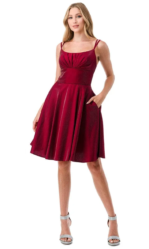 Aspeed Design S2741M - Scoop Wide Waistband Cocktail Dress