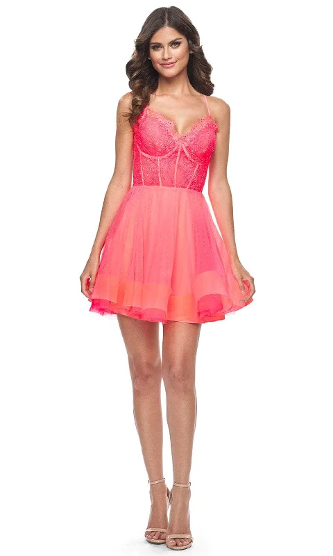 La Femme 31469 - Beaded Lace Sweetheart Cocktail Dress